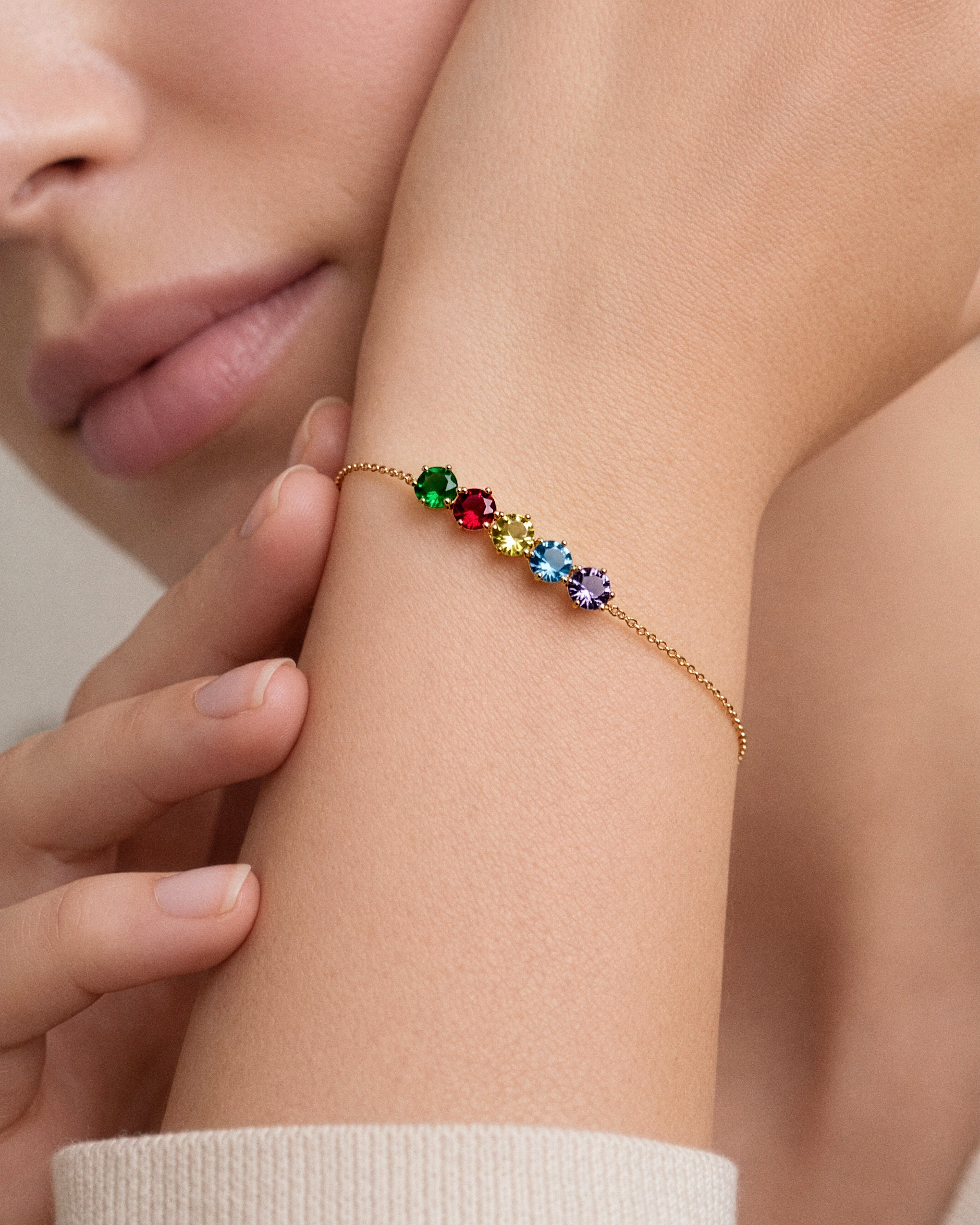 Round-Cut Multi-Stone Birthstone Family Bracelet