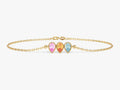 Milgrain Pear Cut Multi-Stone Birthstone Bracelet
