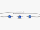 Bezel Set Sapphire Station Bracelet in 14k Solid Gold