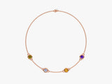 Bezel Set Birthstone Station Bracelet