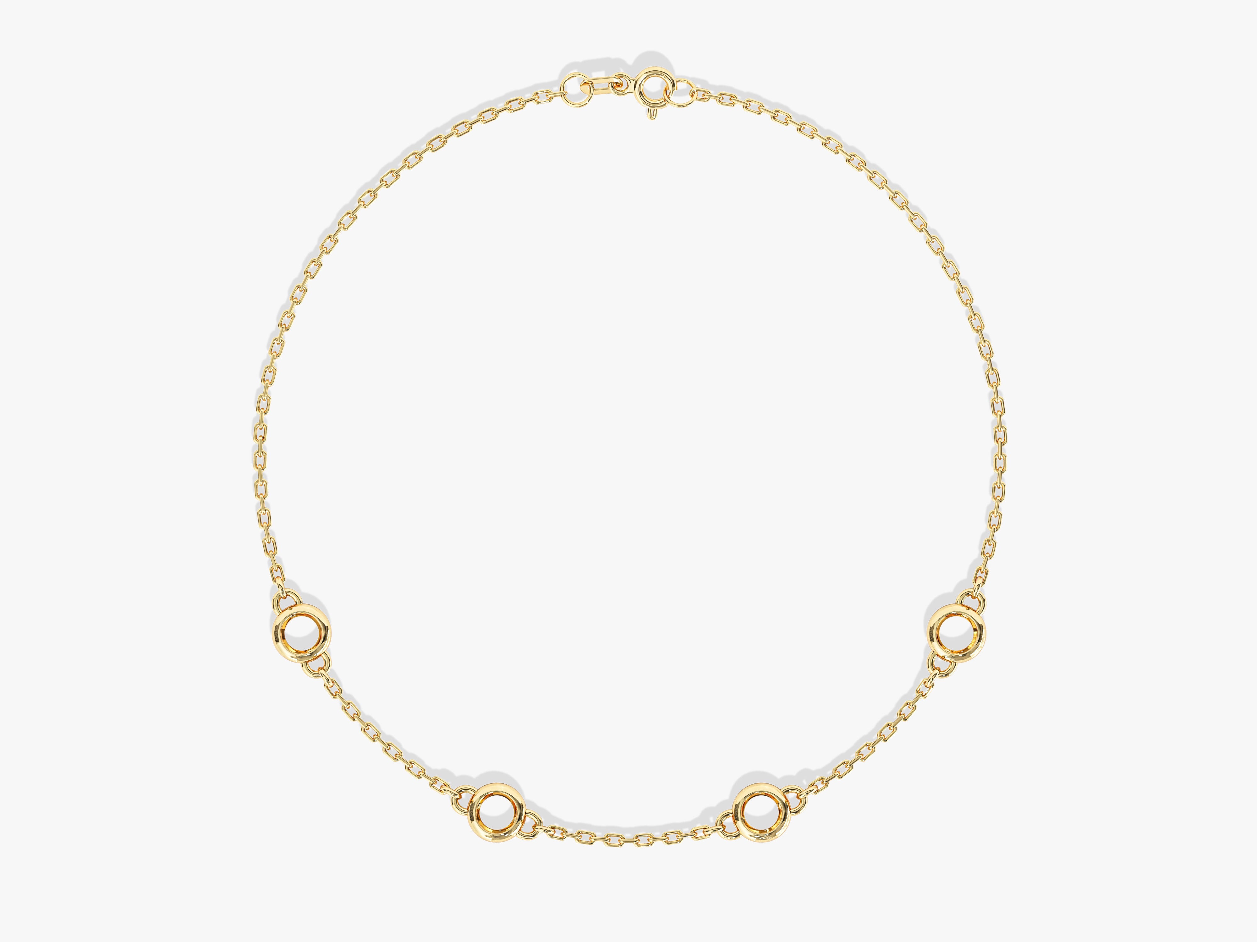 Bezel Set Birthstone Station Bracelet | Eternate