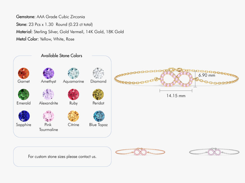 Infinity Birthstone Bracelet