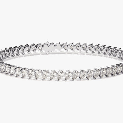 Pear Cut Lab Diamond Tennis Bracelet