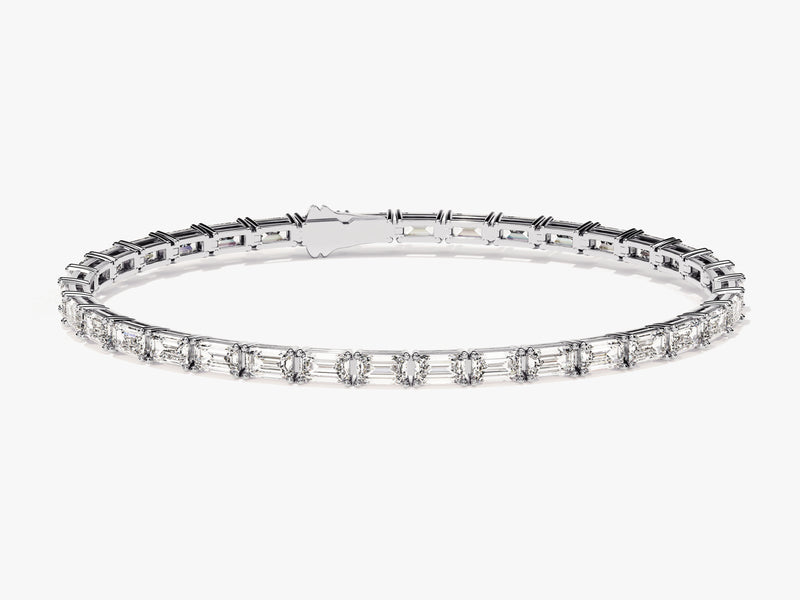 Emerald Cut Lab Diamond Tennis Bracelet