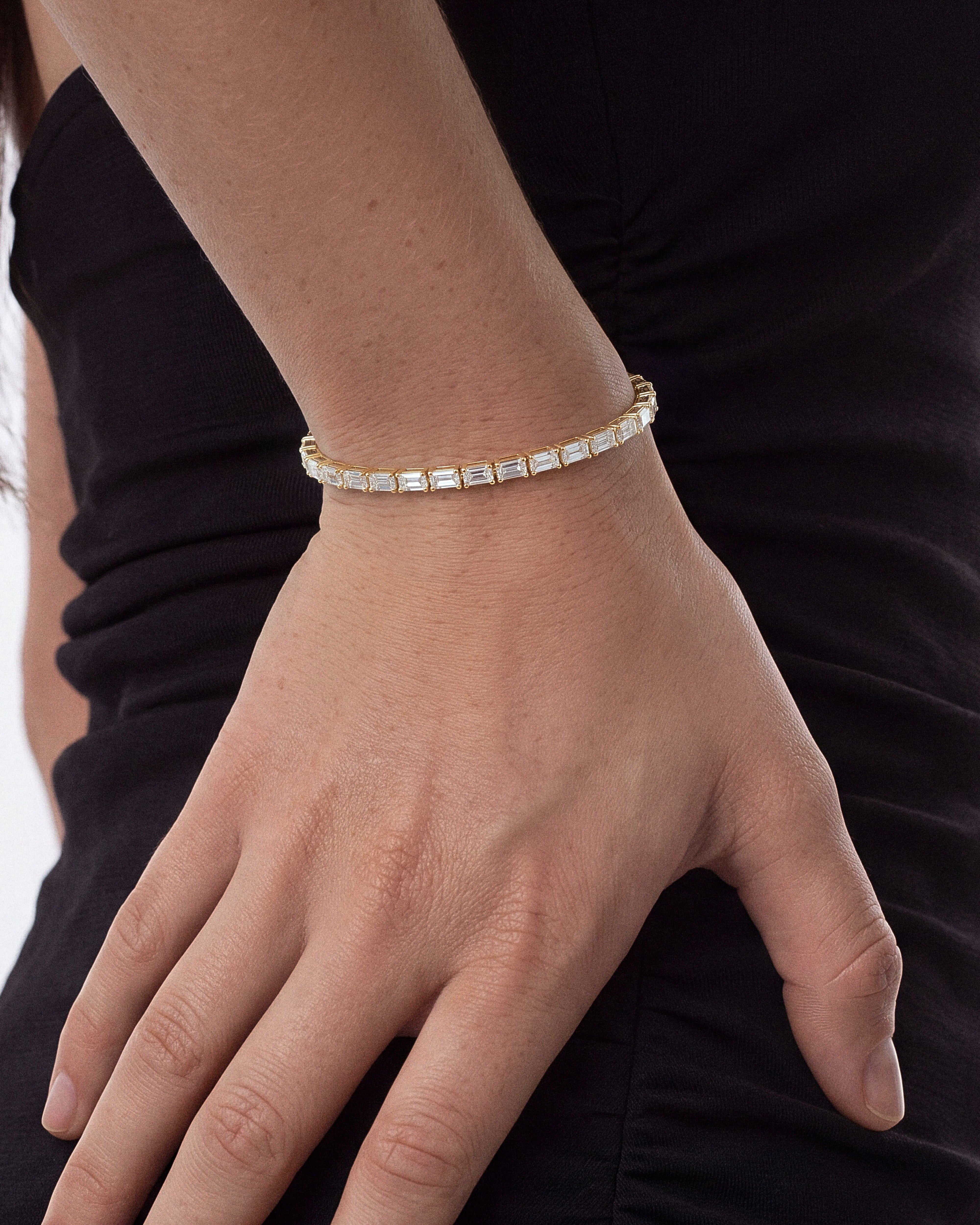 Emerald Cut Lab Diamond Tennis Bracelet