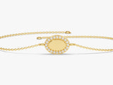 Oval Halo Diamond Bracelet in 14k Gold