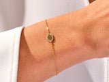 Oval Halo Diamond Bracelet in 14k Gold