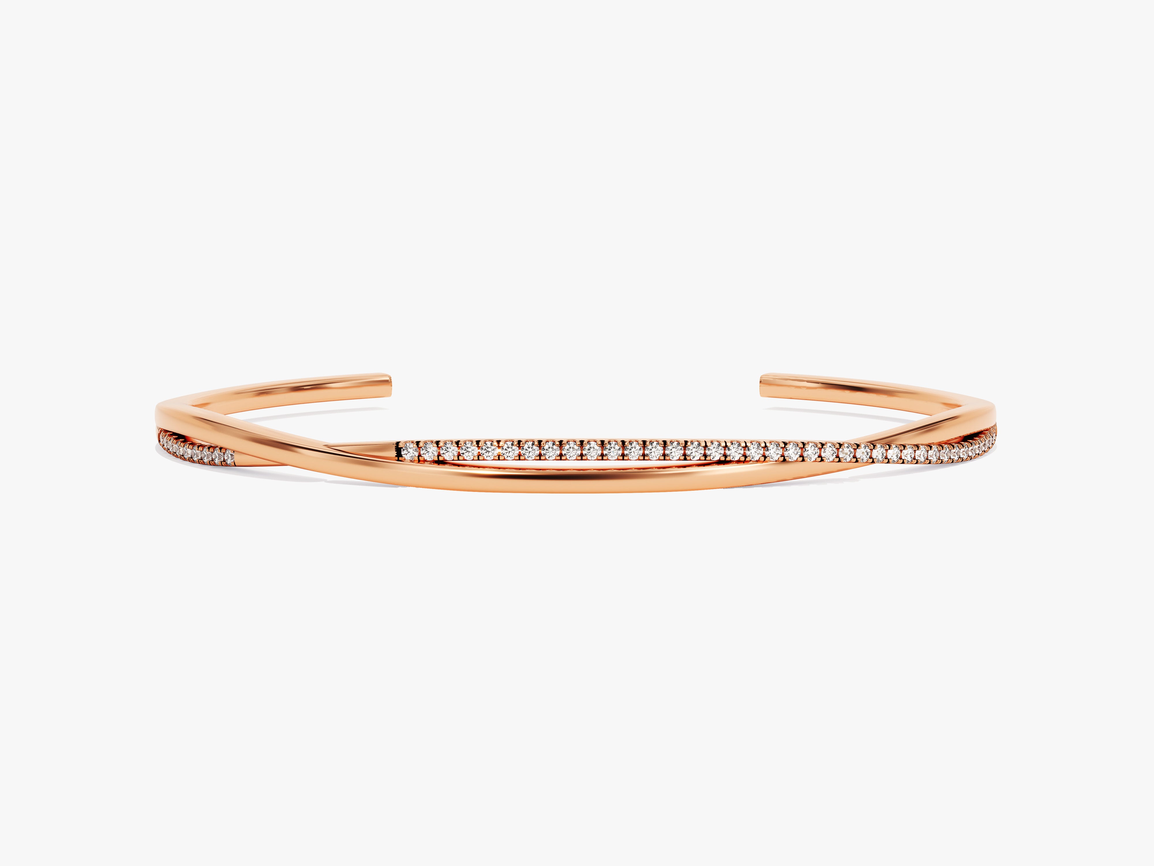 Rose gold diamond bangle bracelet jewelry