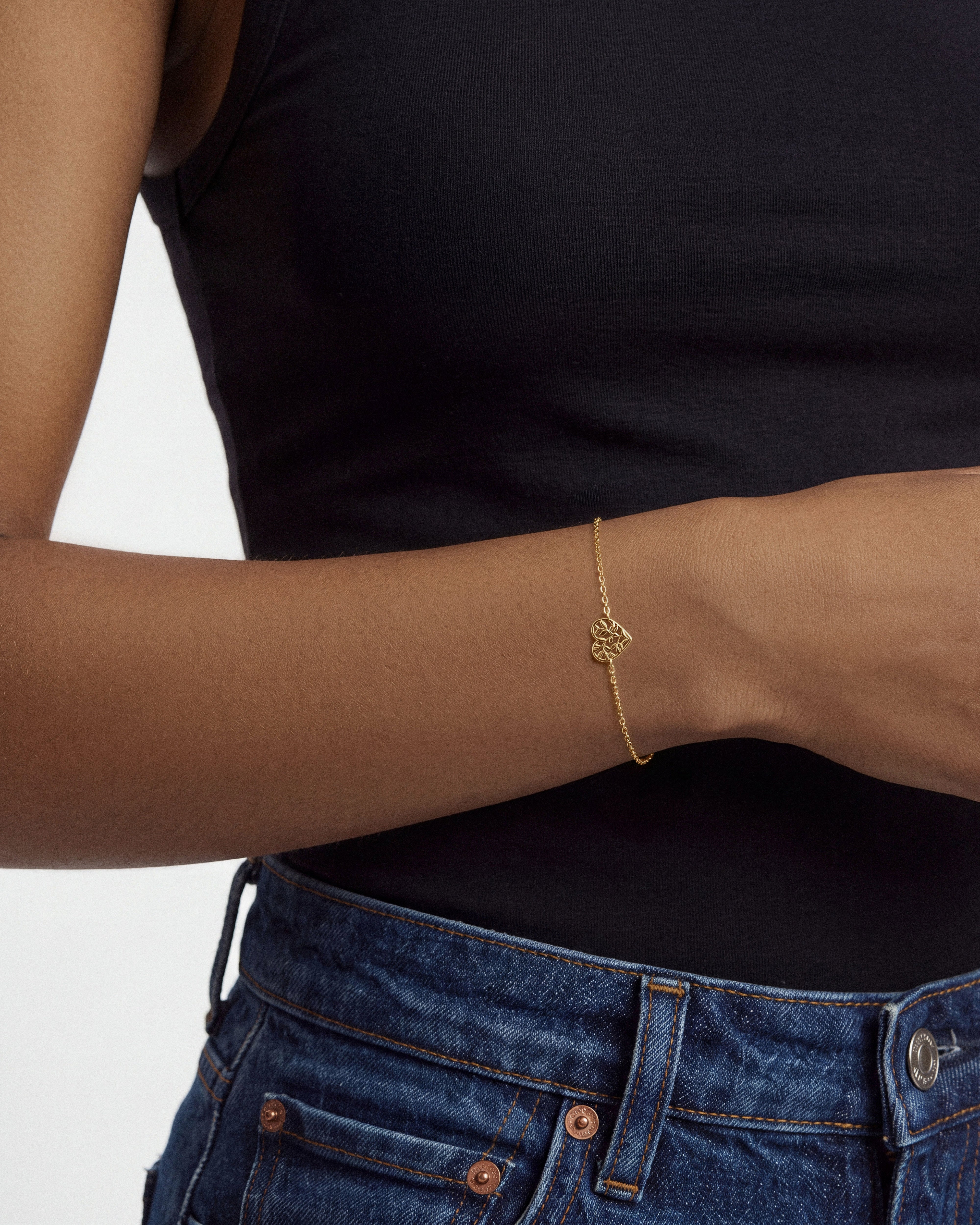Heart Shaped Leaf Bracelet