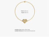 Heart Shaped Leaf Bracelet in 14k Gold