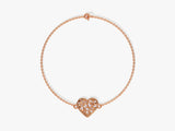 Heart Shaped Leaf Bracelet in 14k Gold