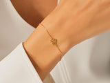 Heart Shaped Leaf Bracelet in 14k Gold