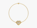 Pave Set Diamond Heart Bracelet in 14k Gold