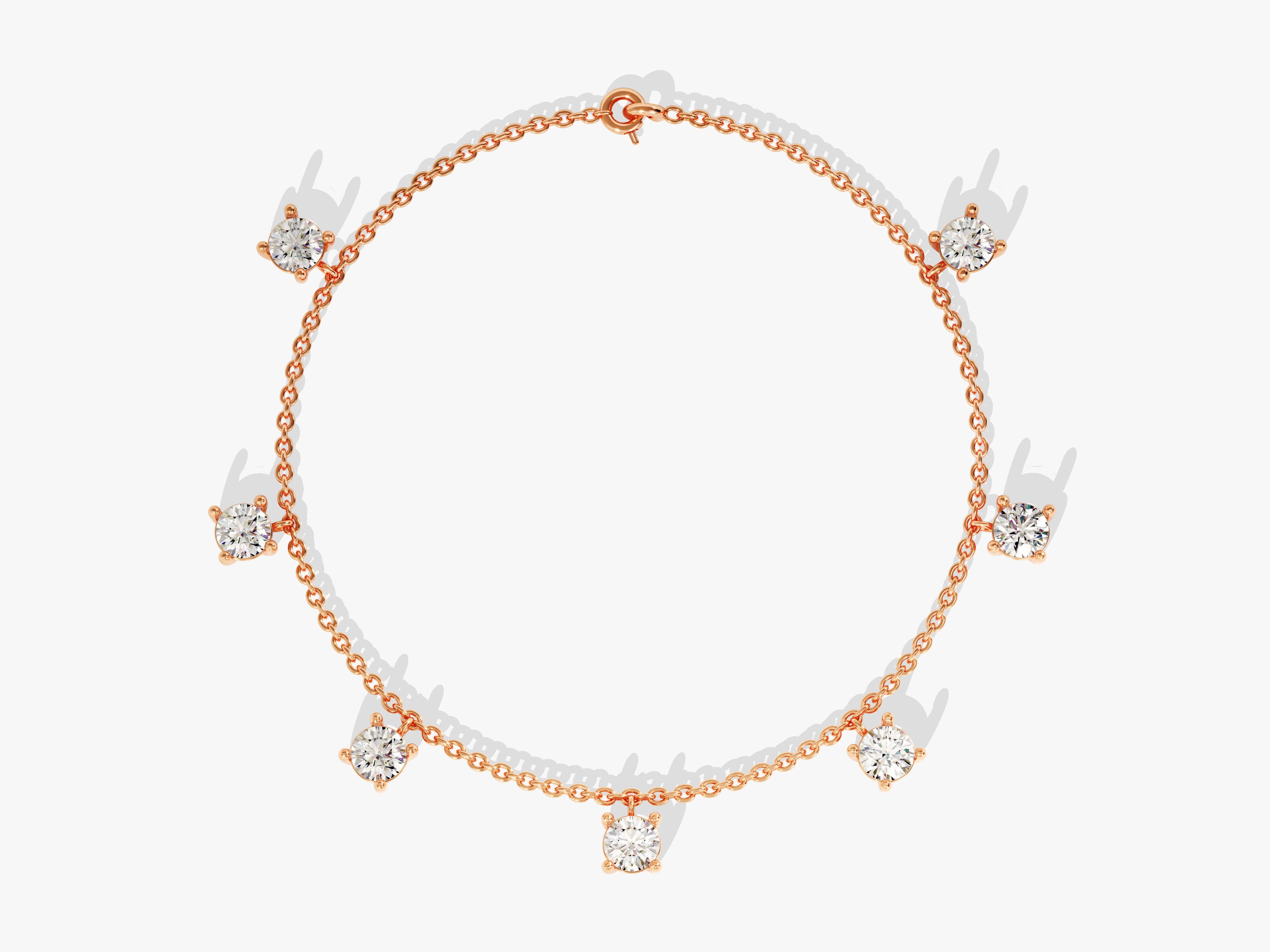 Rose gold diamond charm bracelet for jewelry lovers