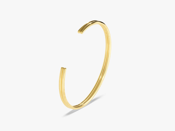 Gold double band cuff bracelet jewelry
