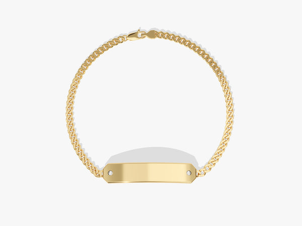 Double Diamond Engravable Bracelet in 14k Gold