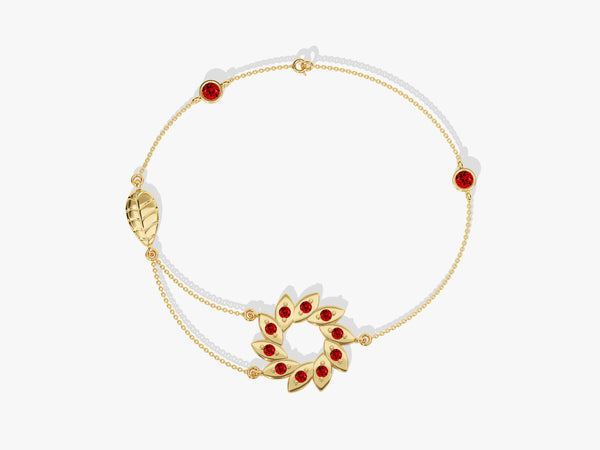 Flower Birthstone Bracelet - Gold Vermeil