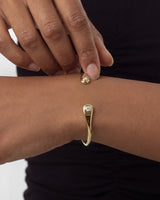 Bezel Gemstone Cuff Bracelet