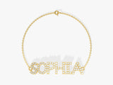 Micro Prong Diamond Name Bracelet in 14k Gold