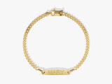 Cuban Chain Tag Name Bracelet in 14k Gold