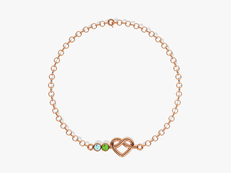 Infinity Heart Birthstone Bracelet