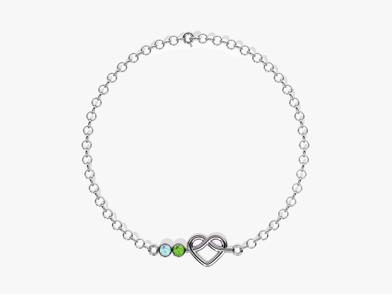 Infinity Heart Birthstone Bracelet