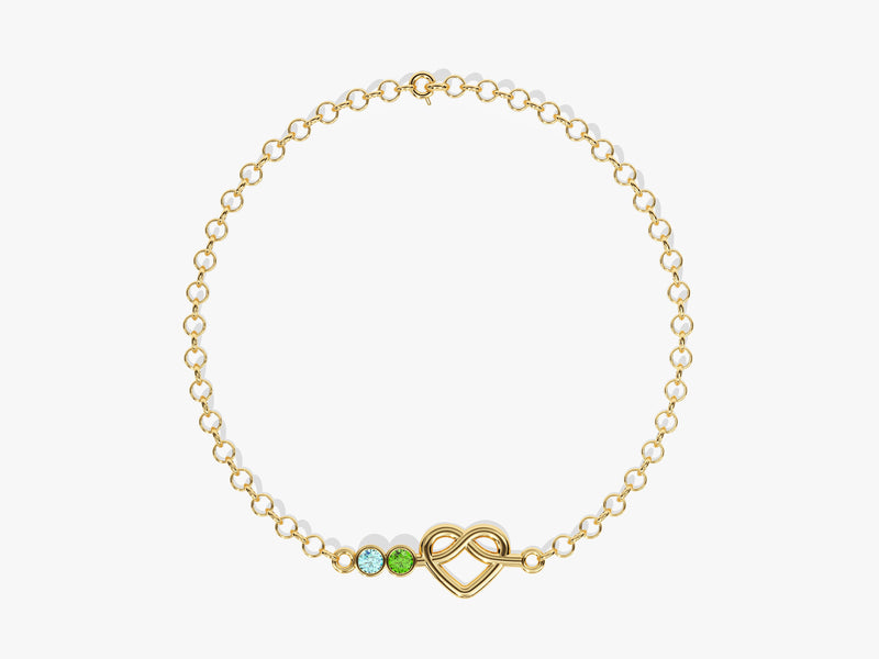 Infinity Heart Birthstone Bracelet