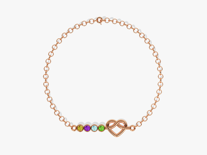 Infinity Heart Birthstone Bracelet