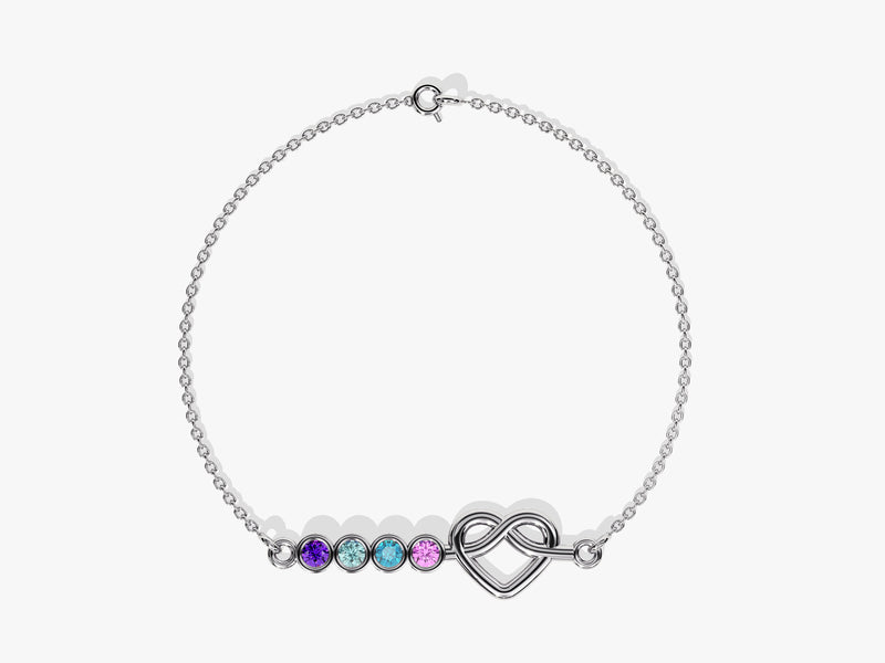 Infinity Heart Birthstone Bracelet