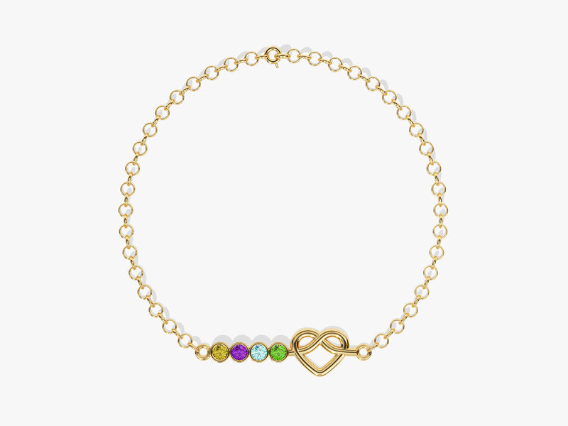 Infinity Heart Birthstone Bracelet