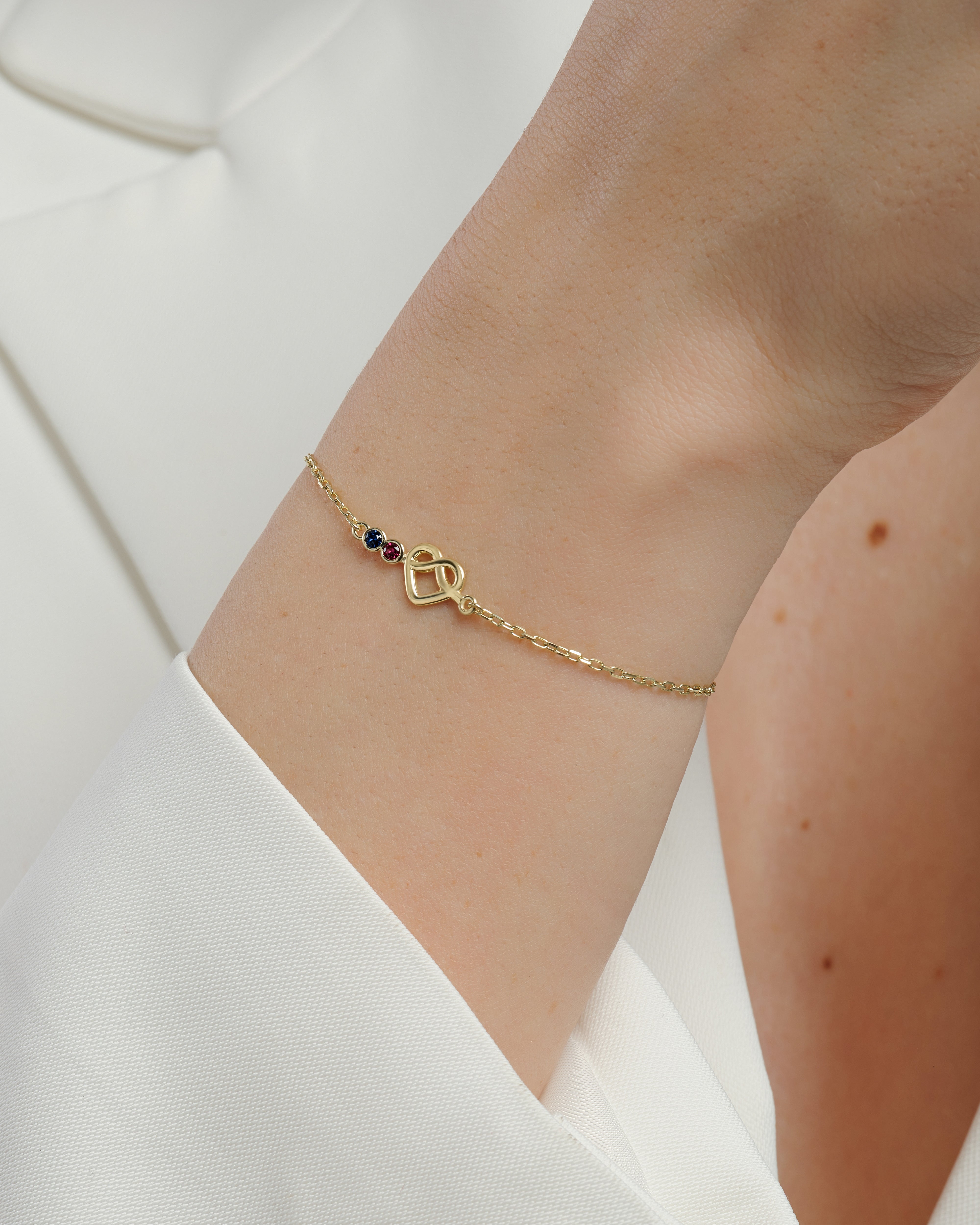 Infinity Heart Birthstone Bracelet