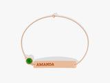 Nameplate Emerald Bracelet in 14K Solid Gold