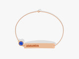 Nameplate Sapphire Bracelet in 14K Solid Gold