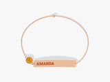 Nameplate Citrine Bracelet in 14K Solid Gold