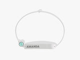 Nameplate Aquamarine Bracelet in 14K Solid Gold