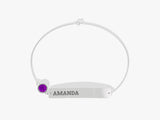 Nameplate Amethyst Bracelet in 14K Solid Gold