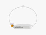 Nameplate Citrine Bracelet in 14K Solid Gold