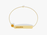 Nameplate Citrine Bracelet in 14K Solid Gold