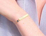 Nameplate Citrine Bracelet in 14K Solid Gold