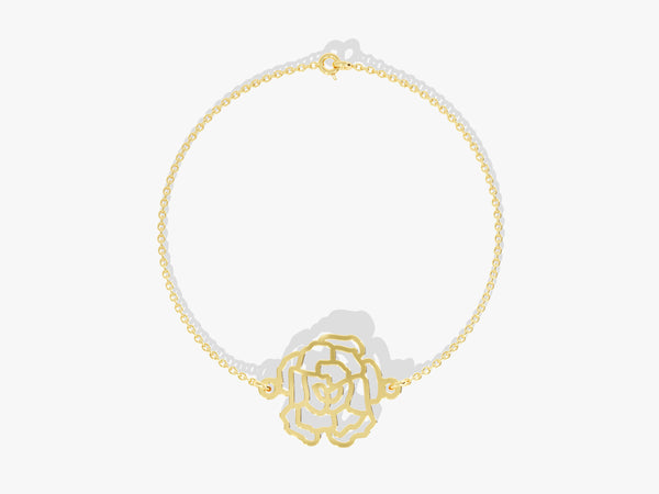 Plain Birthflower Bracelet in 14k Gold