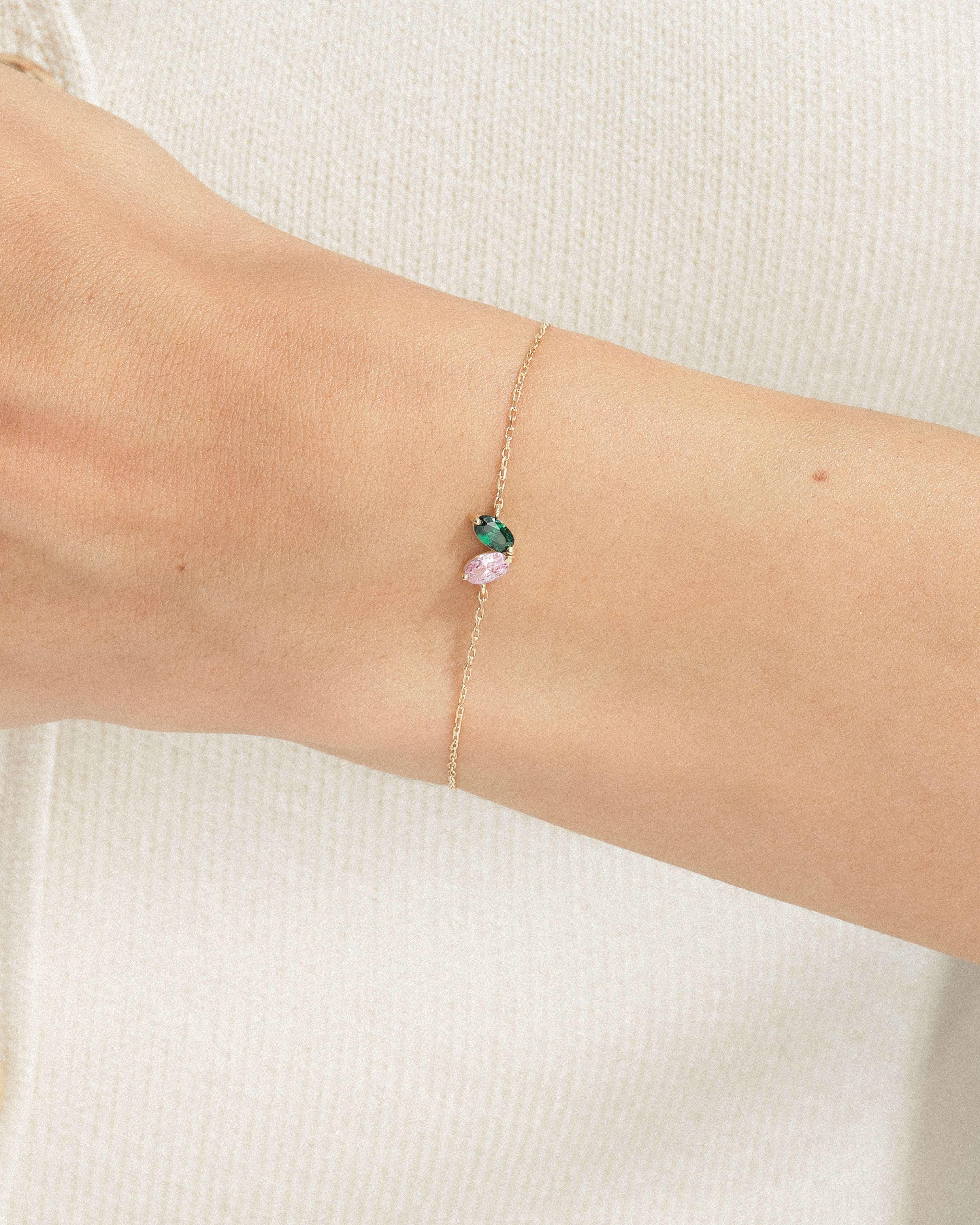 Oval Birthstone Family Bracelet