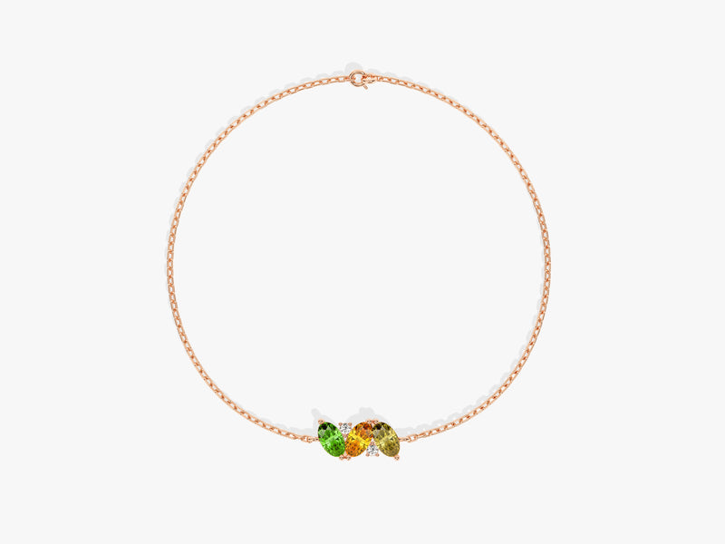 Oval Multi Birthstone Bracelet