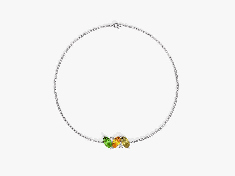 Oval Multi Birthstone Bracelet