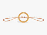 Open Circle Citrine Bracelet in 14k Solid Gold