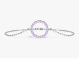 Open Circle Alexandrite Bracelet in 14k Solid Gold