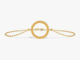 Open Circle Citrine Bracelet in 14k Solid Gold