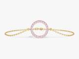 Open Circle Alexandrite Bracelet in 14k Solid Gold