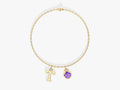 Initial Birthstone Charm Bracelet