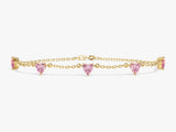 Heart Birthstone Station Bracelet