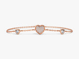 Pave Heart Triple Bracelet